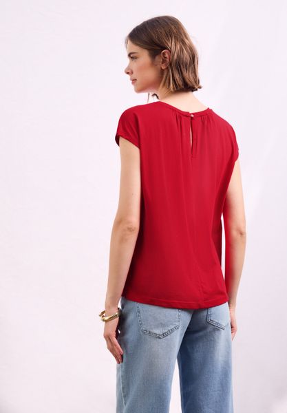 STREET ONE T-Shirt aus elastischem Materialmix günstig online kaufen