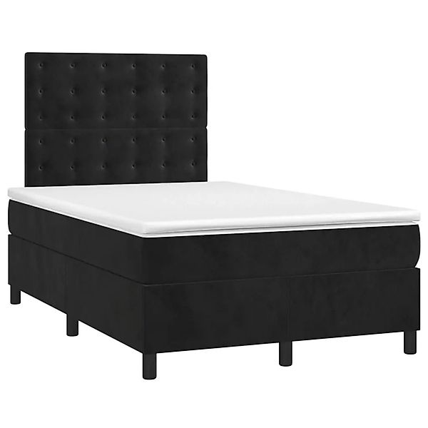 vidaXL Boxspringbett mit Matratze Schwarz 120x200 cm Samt 3143255 günstig online kaufen