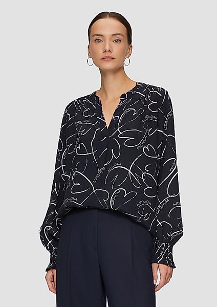 s.Oliver Langarmbluse Bluse Viskosebluse mit All-over-Print günstig online kaufen