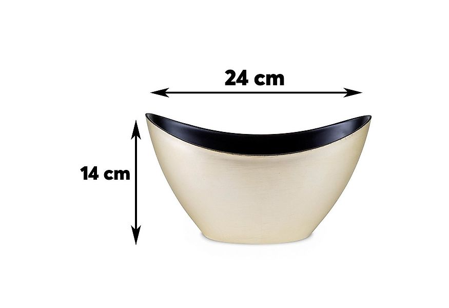 matches21 HOME & HOBBY Blumentopf Hohe Pflanzschale oval Vintage gold-farbe günstig online kaufen