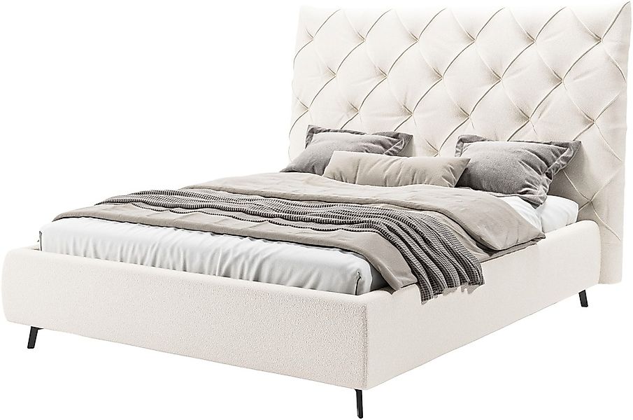 Leonique Polsterbett "Maxime, in 4 Breiten bis 200cm, auch in Leder" Kopfte günstig online kaufen