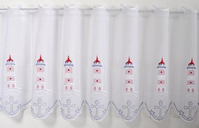 Stickereien Plauen Scheibengardine "Leuchtturm" Stangendurchzug 1 Stk. tlg. günstig online kaufen