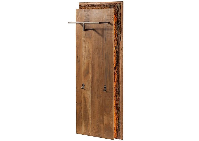 Massivmoebel24 Wandgarderobe (Akazie 56x27x150 natur lackiert BARK #120) günstig online kaufen