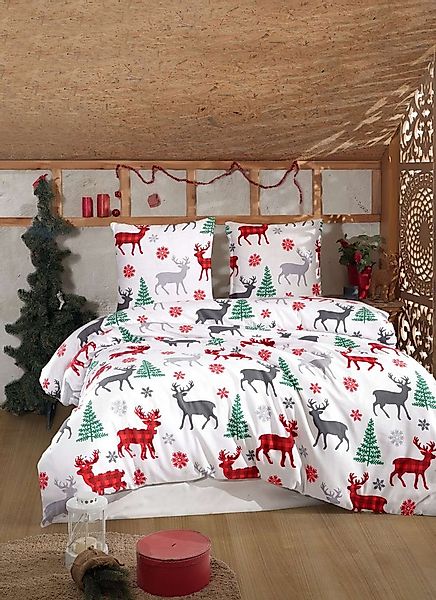 L'Essentiel Maison Bettwäsche Set Festliches Winterliche Rentier-Design, Ba günstig online kaufen