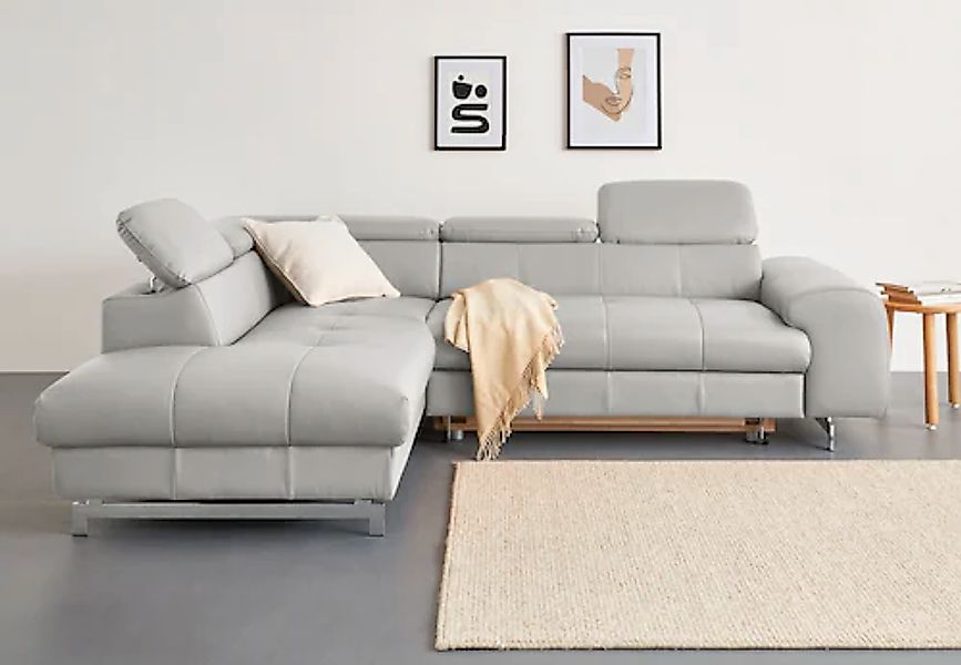 COTTA Ecksofa "Chef L-Form" mit Kopfteilverstellung, edle Metallkufen, wahl günstig online kaufen
