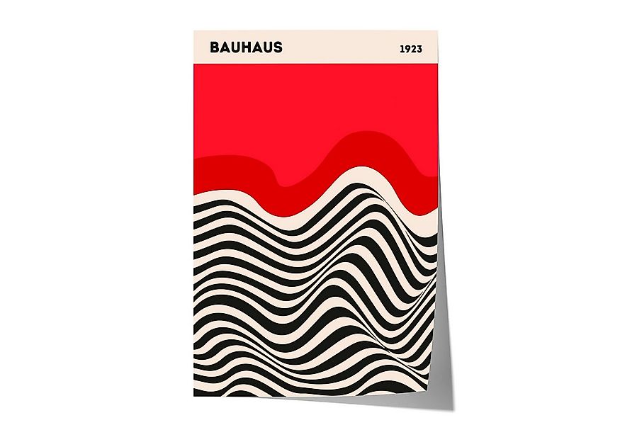 JUSTGOODMOOD Poster Premium ® Bauhaus Ausstellung Poster Rot · Bauhaus Desi günstig online kaufen
