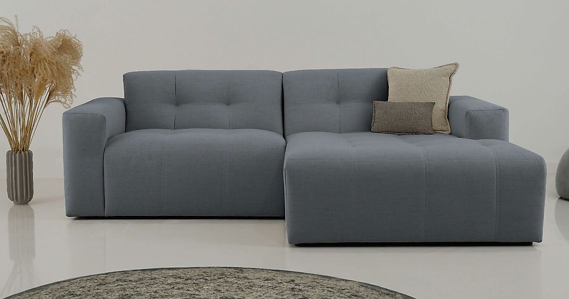 INOSIGN Ecksofa "Tapley", Breite 221 cm, L-Form, Struktur fein, mit Knopfst günstig online kaufen