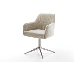 DELIFE Polsterstuhl Greg-Flex, Fußkreuz Edelstahl Webstoff günstig online kaufen