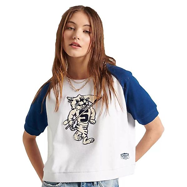 Superdry Collegiate Colourblock Kurzarm T-shirt M Optic günstig online kaufen