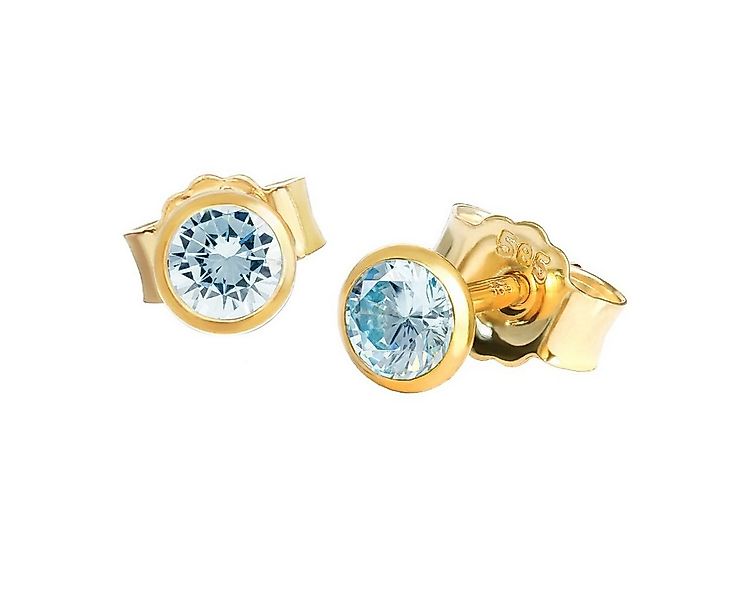 NKlaus Paar Ohrstecker Paar Ohrstecker Echt Blautopas Gelbgold 585 14 Kar ( günstig online kaufen