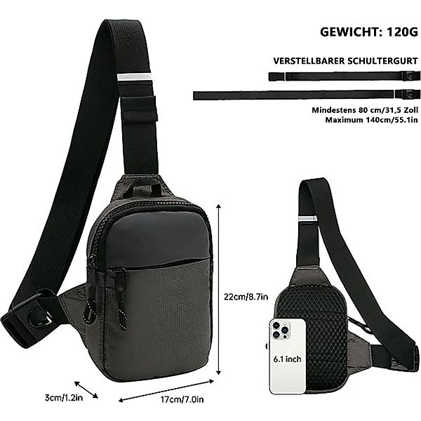 OKWISH Schultertasche Umhängetasche Brusttasche Rucksack Streetwear günstig online kaufen