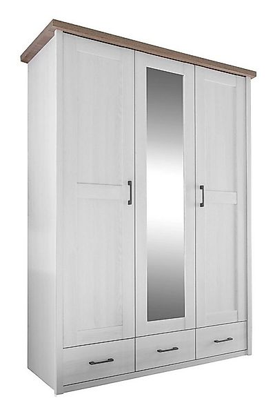 Begabino Drehtürenschrank Kleiderschrank LUCA, B 148 cm x H 201 cm, Pinie W günstig online kaufen