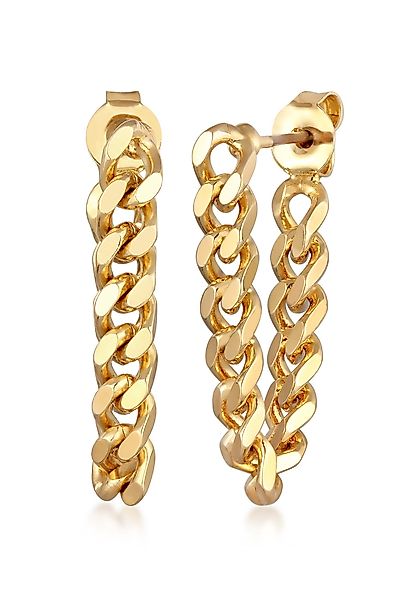 Elli Paar Ohrstecker Ohrhänger Panzerkettenglieder Goldfarben günstig online kaufen