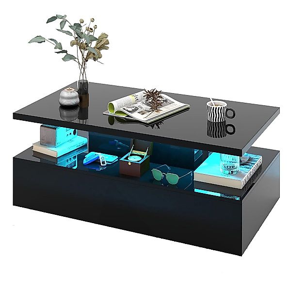COSTWAY Couchtisch, mit 20 Farben LED-Beleuchtung, günstig online kaufen