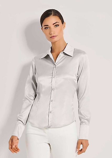 MADELEINE Hemdbluse Moderne Satinbluse mit Hemdkragen günstig online kaufen