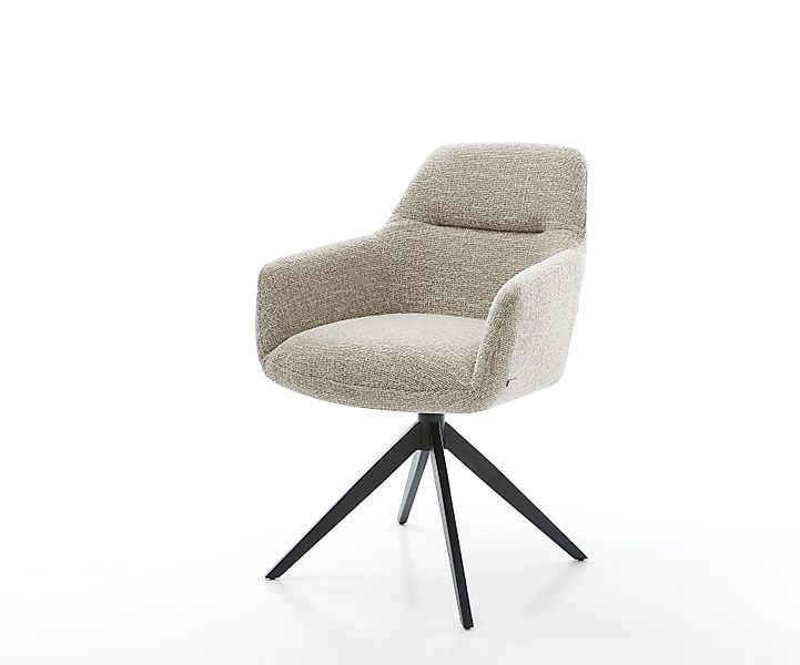 Drehstuhl Pejo-Flex Webstoff Soft Beige Kreuzgestell breit Schwarz 360° dre günstig online kaufen