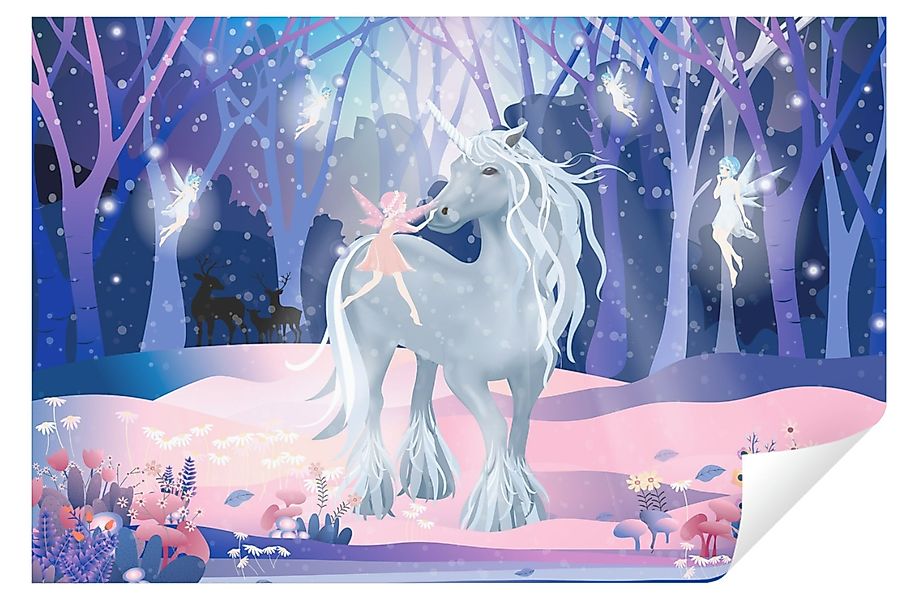 Wallarena Fototapete Kinderzimmer Mädchen Unicorn Pferde günstig online kaufen