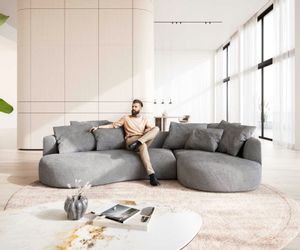 DELIFE Big-Sofa Edina, Cord Beige 330x170 günstig online kaufen