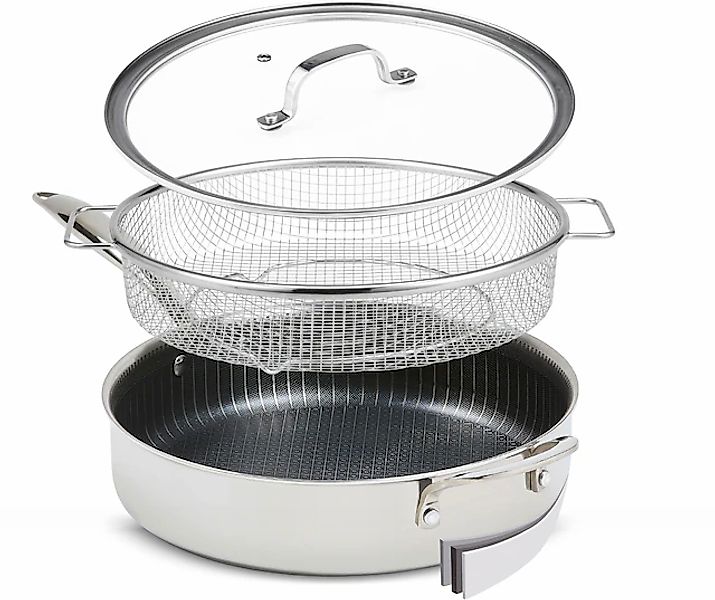 MediaShop Bratpfanne »Titan Pan« Edelstahl Set, 4 Stk. tlg. Edelstahlmatrix günstig online kaufen