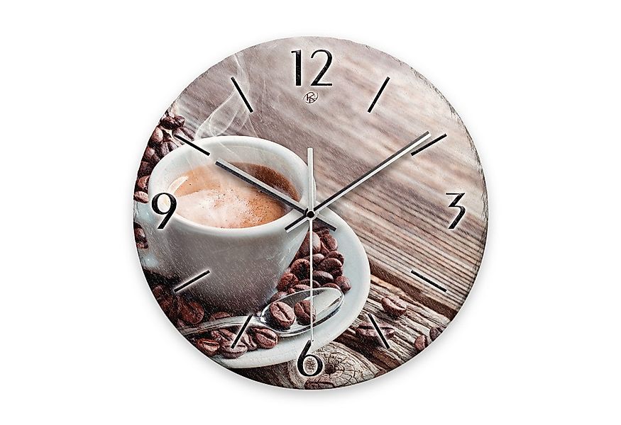 Kreative Feder Wanduhr Wanduhr „Kaffee“ aus Stein (Keramik) in Schiefer-Opt günstig online kaufen