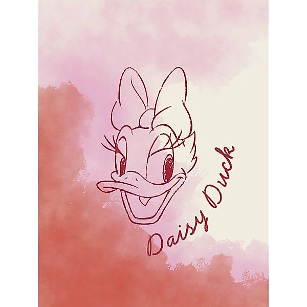 Komar Wandbild Disney Daisy Duck Watercolours 30 cm x 40 cm Rosa günstig online kaufen
