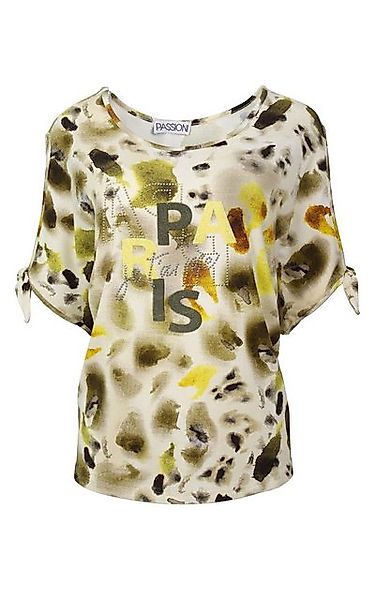 Passioni Print-Shirt Modisches T-Shirt mit Animal-Print und funkelnden Deta günstig online kaufen