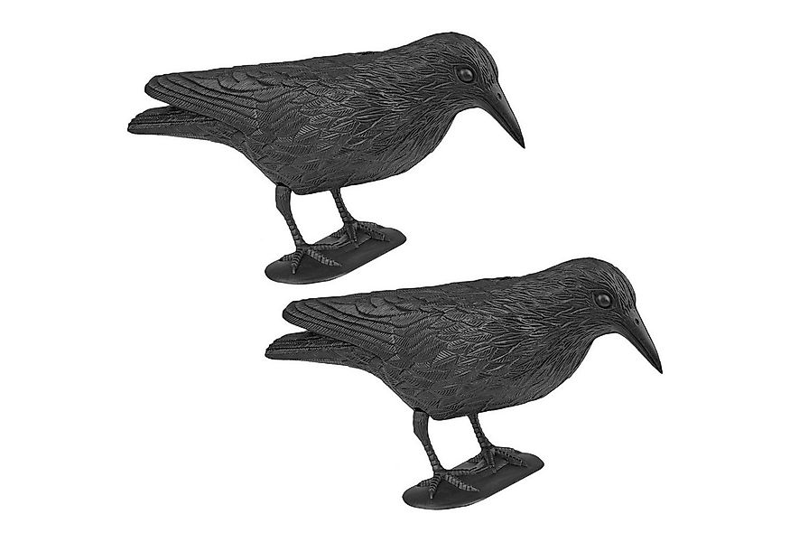 Wellgro Gartenfigur 2 x Vogelschreck Krähe sitzend, (2 St) günstig online kaufen