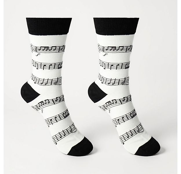 mugesh Freizeitsocken Musik Socken weiß mit Noten für Musiker günstig online kaufen