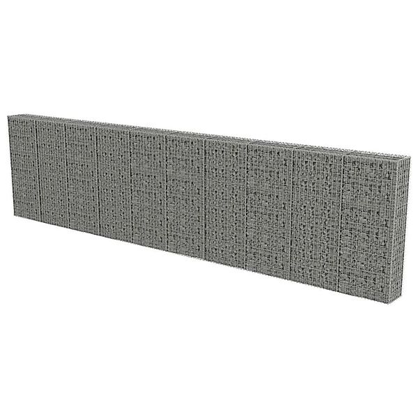 vidaXL Gabionenwand mit Abdeckung Verzinkter Stahl 600x30x150 cm 143585 günstig online kaufen