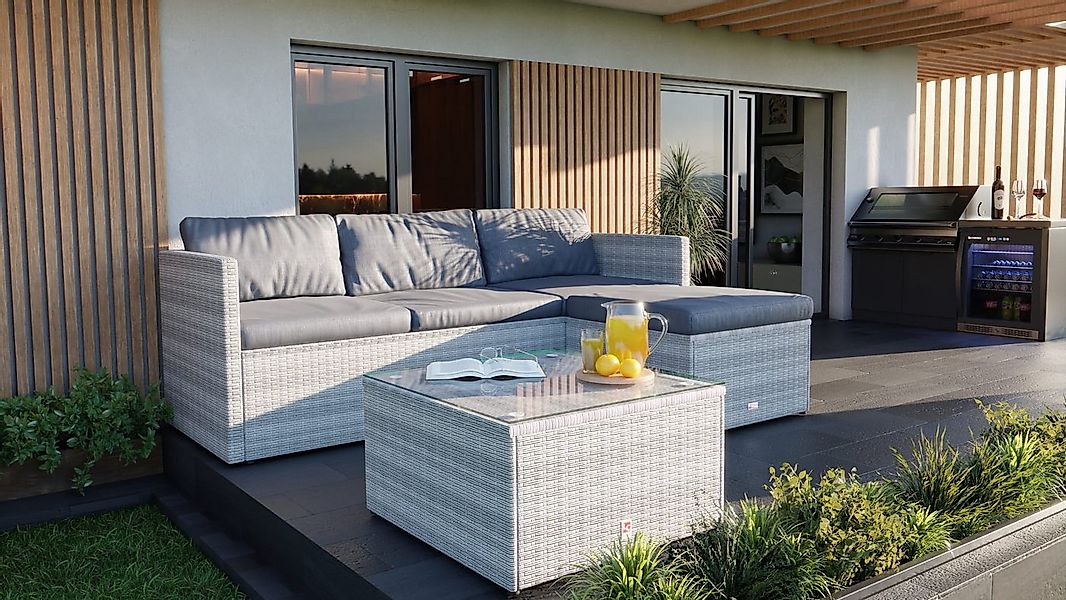 LC Garden Gartenlounge-Set Loungino Balkonmöbel für 3-4 Personen Lounge, (3 günstig online kaufen