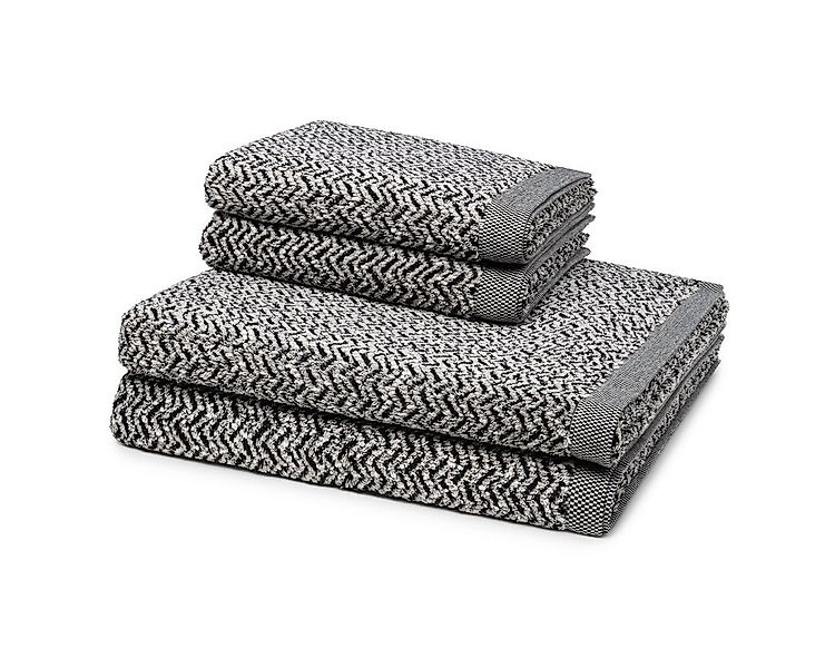 Möve Handtuch Set Brooklyn Fischgrat, Walkfrottee (Spar-Set, 4-St), 2 X Han günstig online kaufen