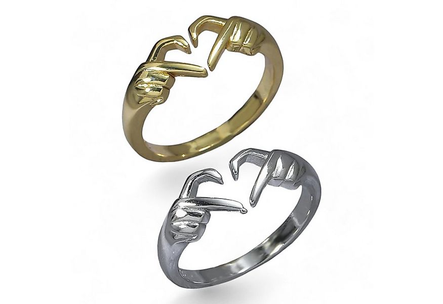Eyecatcher Fingerring Hand Herz Ring. Hände Herz Motiv HUG Ring, Größenvers günstig online kaufen