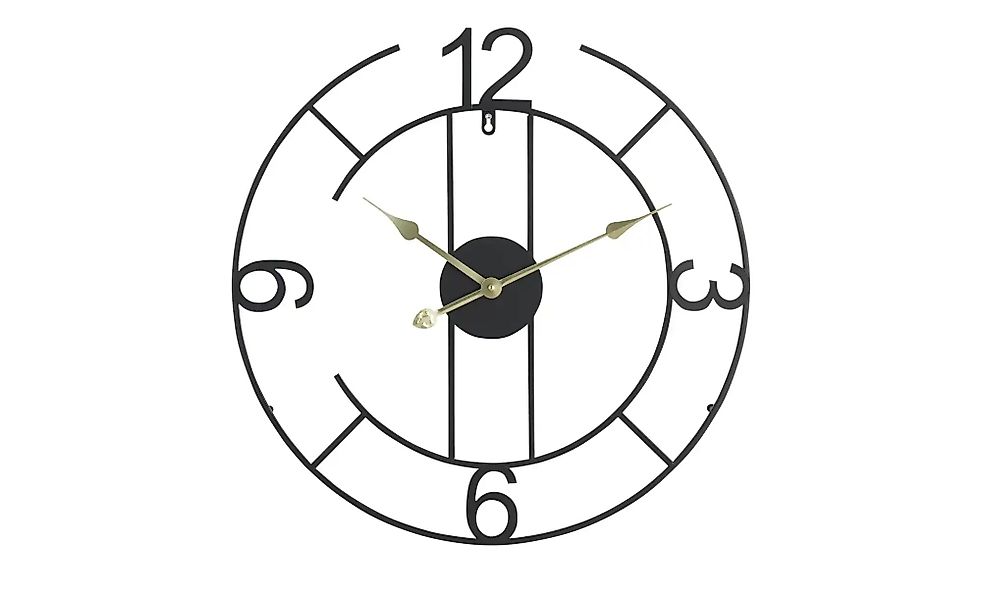 Wanduhr   ¦ schwarz ¦ Metall ¦ Maße (cm): B: 60 H: 60 T: 3.5 Accessoires > günstig online kaufen