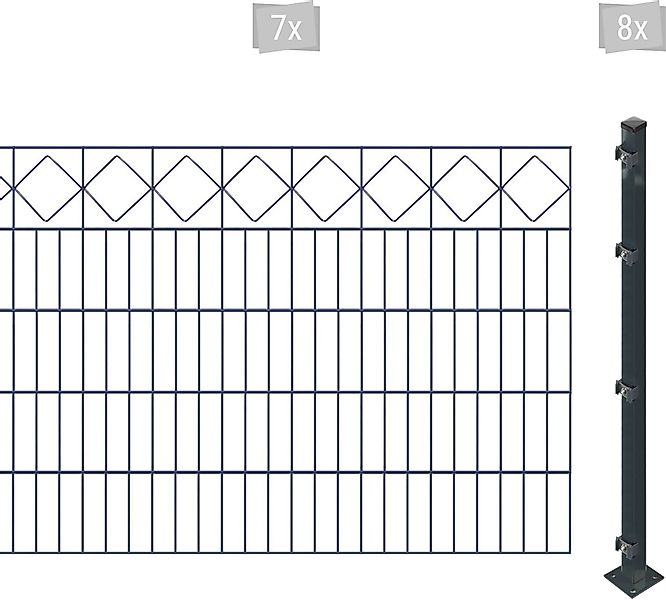 Arvotec Doppelstabmattenzaun »ESSENTIAL 100 zum Aufschrauben "Karo" mit Zie günstig online kaufen