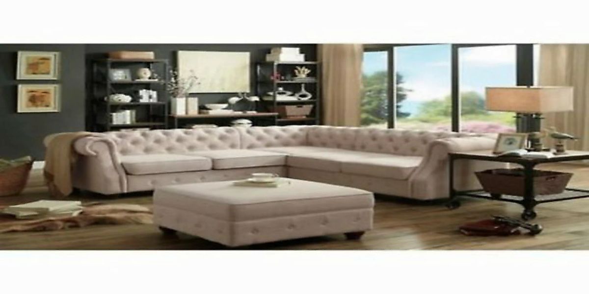 JVmoebel Ecksofa Chesterfield Couch Polster Sofas Klassischer Textil, Made günstig online kaufen