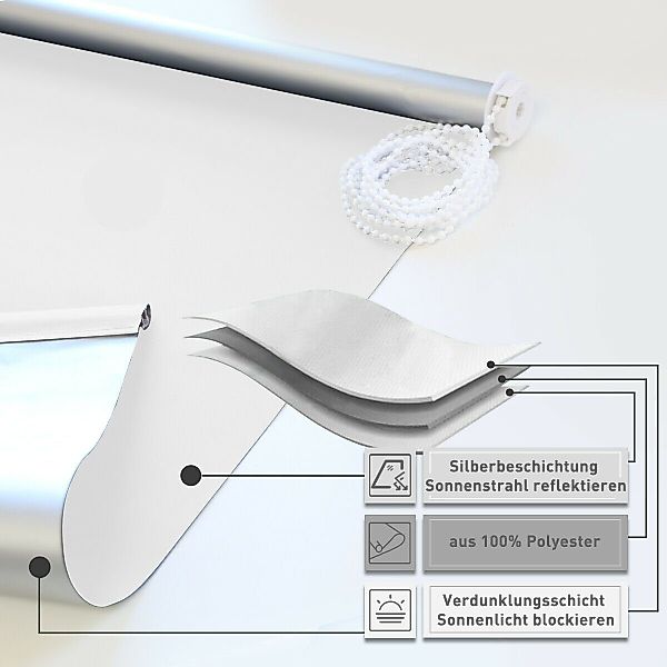 Verdunklungsrollo ohne Bohren Klemmfix Sonnenschutz Thermo günstig online kaufen