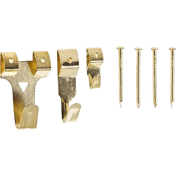 Wandhaken-Set Stahl Vermessingt Gr. 0-3 8-teilig günstig online kaufen