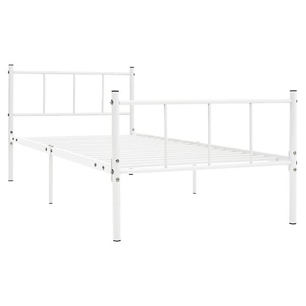 vidaXL Bettgestell, Bettrahmen Weiß Metall 90×200 cm günstig online kaufen