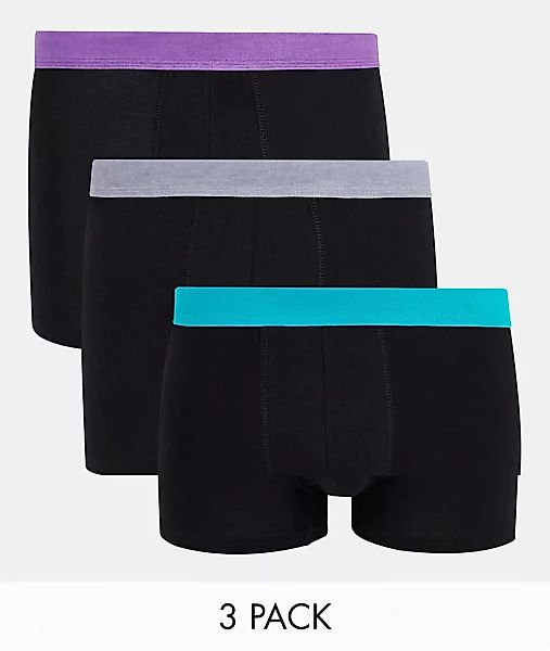 New Look – Unterhosen im 3er-Pack mit buntem Taillenband-Mehrfarbig günstig online kaufen