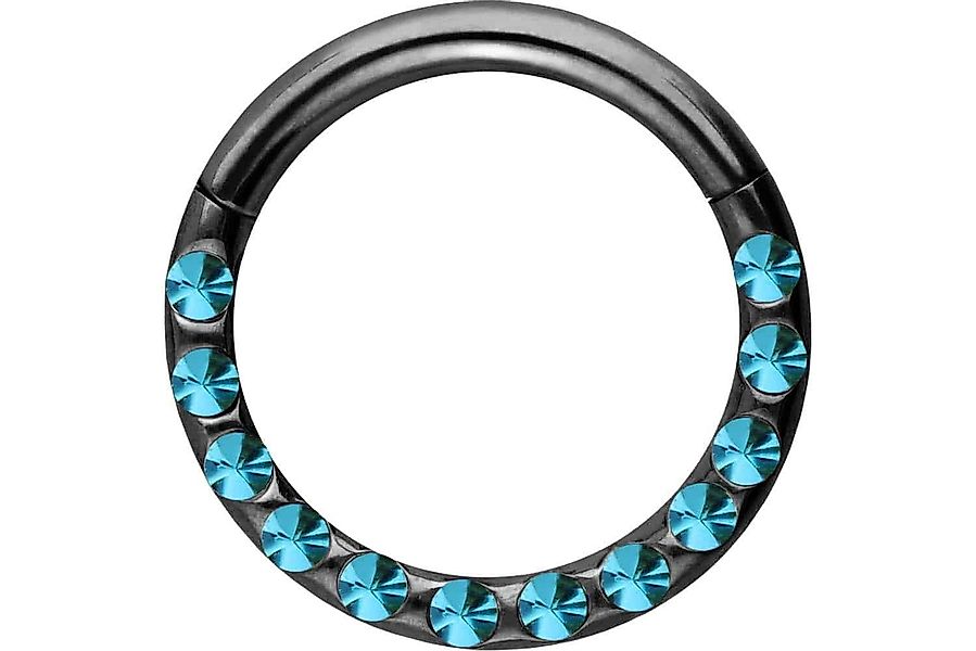PIERCINGLINE Nasenpiercing Chirurgenstahl Segmentring Clicker KRISTALLE günstig online kaufen