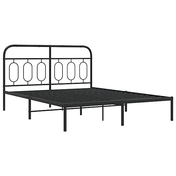 vidaXL Bettgestell mit Kopfteil Metall Schwarz 135x190 cm 377116 günstig online kaufen