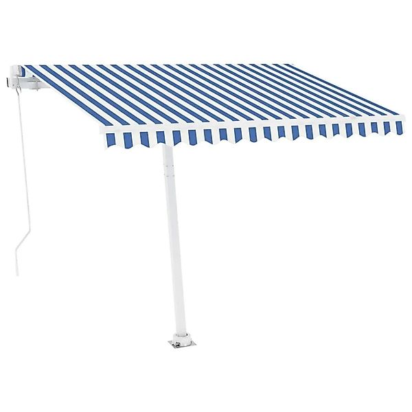 vidaXL Markise Manuell Einziehbar mit LED 300x250 cm Blau Weiß 3069501 günstig online kaufen