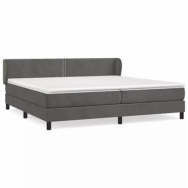 Vidaxl Boxspringbett Mit Matratze Dunkelgrau 200x200 Cm Samt günstig online kaufen