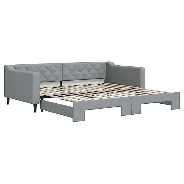 vidaXL Ausziehbett, Tagesbett Ausziehbar Hellgrau 100x200 cm Stoff günstig online kaufen