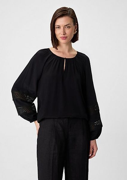 Comma Langarmbluse Chiffonbluse mit Spitzendetails günstig online kaufen