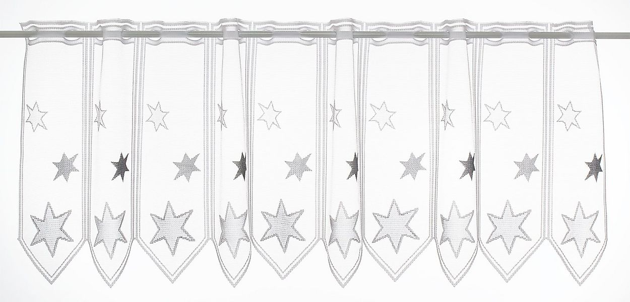 Gardinen Kranzusch Scheibengardine Sterne, Stangendurchzug, transparent, Ku günstig online kaufen