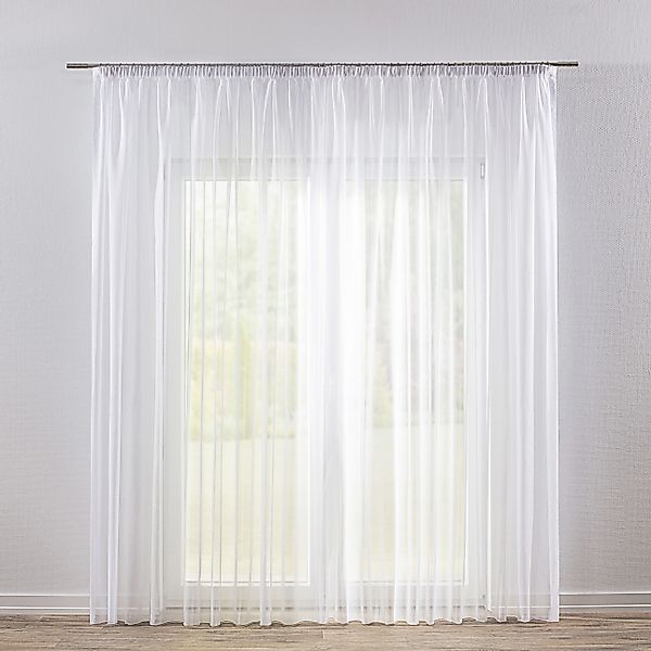 Gardine mit Kräuselband, weiss, Voile (178-08) günstig online kaufen