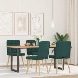 vidaXL Esszimmerstuhl Esszimmerstühle 4 Stk. Dunkelgrün günstig online kaufen