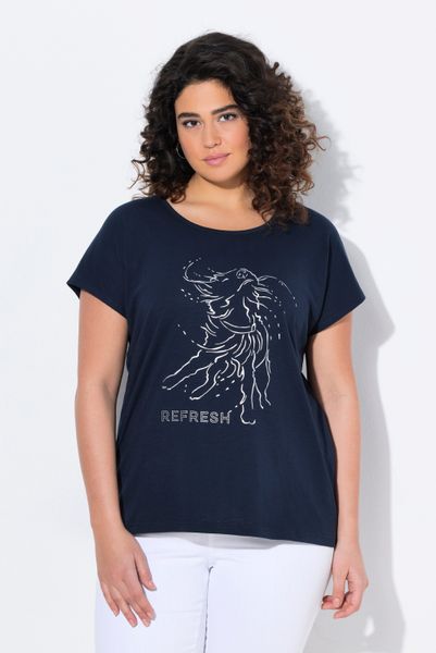 Ulla Popken T-Shirt T-Shirt Metallic-Tiermotiv Oversized günstig online kaufen