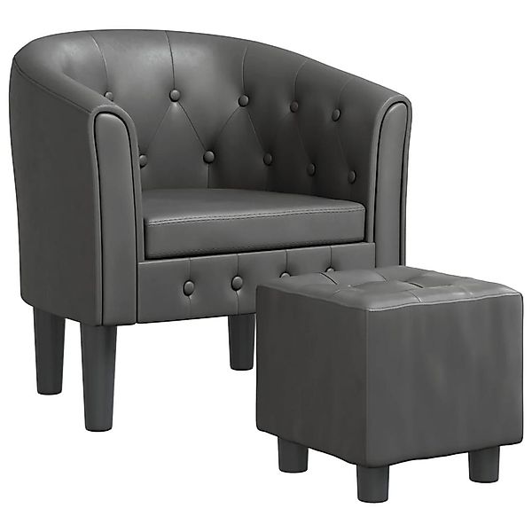 vidaXL Sessel Clubsessel mit Fußhocker Grau günstig online kaufen